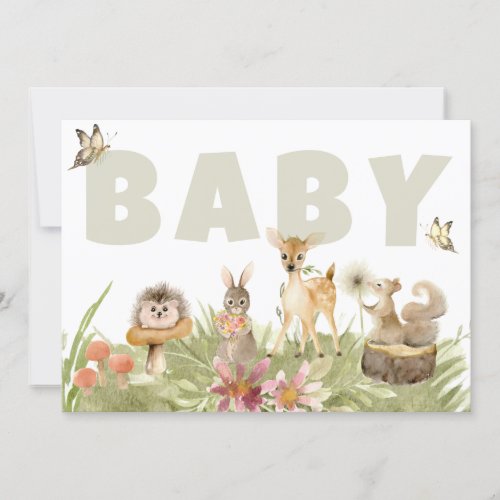 *~* Rustic Woodland Forest Animals Baby Shower Invitation