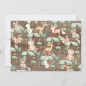 Rustic Woodland Forest Animals Baby Shower Invitation (Back)