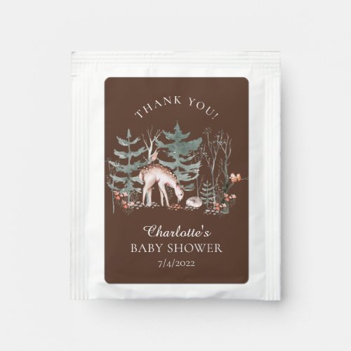 Rustic Woodland Forest Animals Baby Shower Tea Bag Drink Mix