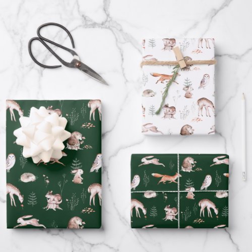 Rustic Woodland Forest Animals Baby Wrapping Paper