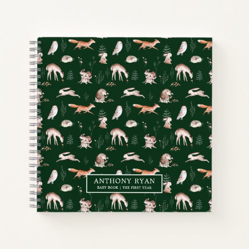 Rustic Woodland Forest Animals Babys First Year N Notebook