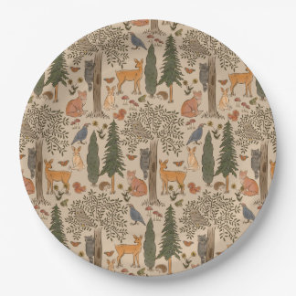 Rustic Woodland Forest Animals Boy Baby Shower Paper Plates