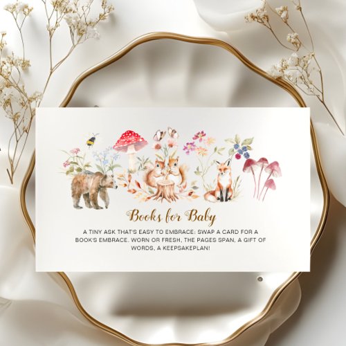 Rustic Woodland Forest Books for Baby Enclosure Card