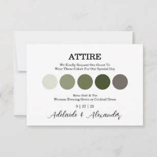 Rustic Woodland Forest Green Wedding Attire Card