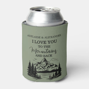 Rustic Woodland Forest Green Wedding Can Cooler