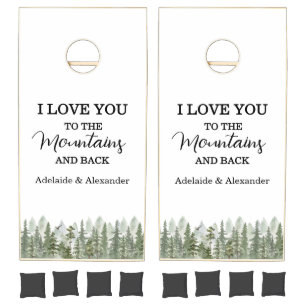 Rustic Woodland Forest Green Wedding  Cornhole Set
