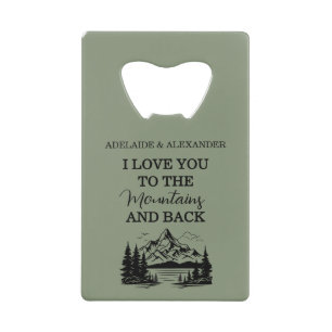 Rustic Woodland Forest Green Wedding Credit Card Bottle Opener