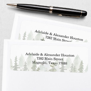 Rustic Woodland Forest Green Wedding Label