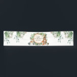 Rustic Woodland Forest Greenery Animals Birthday Banner<br><div class="desc">This unique design features a group of adorable forest animals and lush watercolor greenery. Personalize the banner with your own text by clicking the "personalize" button.</div>