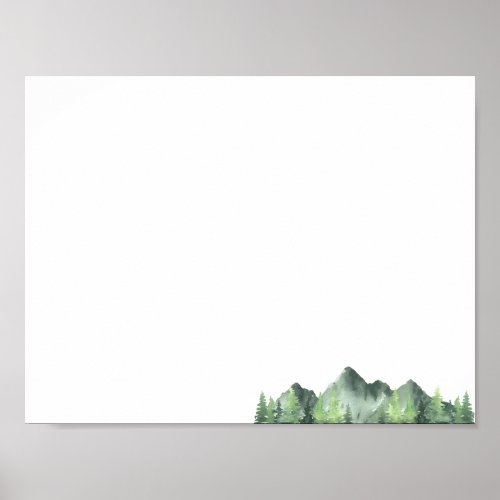 Rustic Woodland Forest Mountain Poster