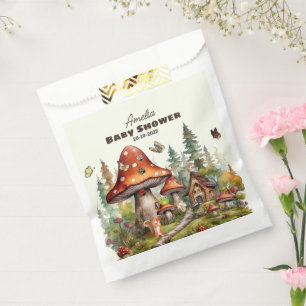 Rustic Woodland Forest Mushroom Baby Shower Fall Favor Bag