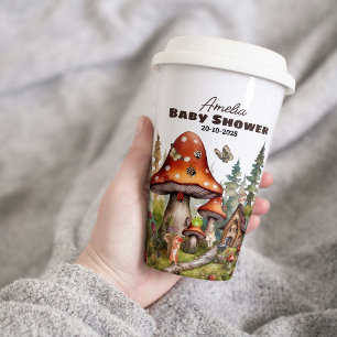 Rustic Woodland Forest Mushroom Baby Shower Fall Paper Cups