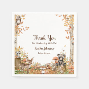 Rustic Woodland Forest Neutral Baby Shower  Napkins