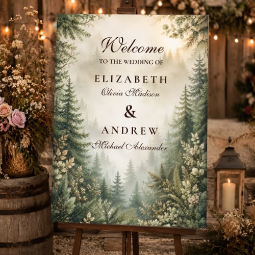 Rustic Woodland Forest Wedding Foam Board
