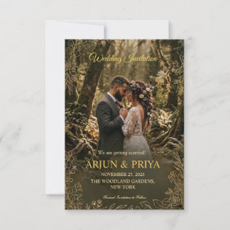 Rustic Woodland Forest Wedding Invitation Card