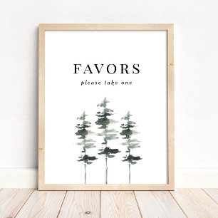 Rustic Woodland Forest Wedding Shower Favors Poster