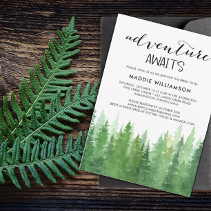 Rustic Woodland Forest Woodland Bridal Shower  Invitation