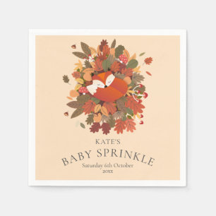Rustic Woodland Fox Cub Baby Sprinkle / Shower Napkins