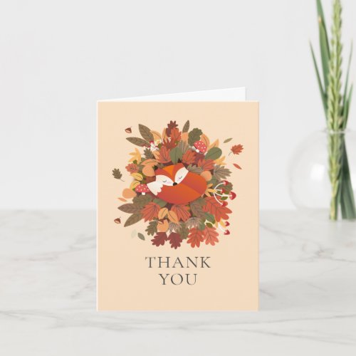 Rustic Woodland Fox Cub Thank You Card