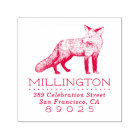 Rustic Woodland Fox Family Name Return Address