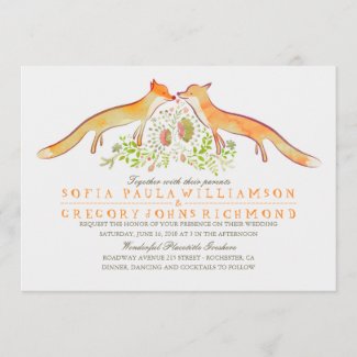 Rustic Woodland Fox Wedding Invitations