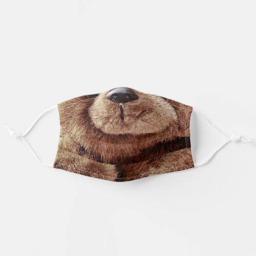 rustic woodland fuzzy teddy bear adult cloth face mask