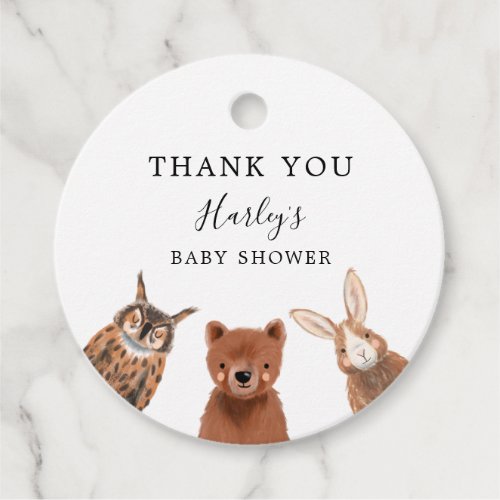 Rustic Woodland Gender Neutral Baby Shower  Favor Tags