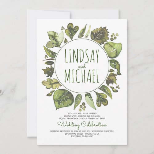 Rustic Woodland Greenery Modern Wedding Invitation - Whimsical and modern watercolor greenery wreath wedding invitation for garden or rustic woodland themed weddings. --- All design elements created by Jinaiji --------------------------------------- DESIGN YOUR OWN INVITATION: ------------------------------------------------
1. Just hit the “CUSTOMIZE IT” button and you will be able to change the font type, color, and size, along with a number of other things. 2. Before you click "Done", make sure the image is sized properly. Use the "Fill" or "Fit" buttons to fill the entire design area and ensure that you do not have any blank borders  3. See all products collection below