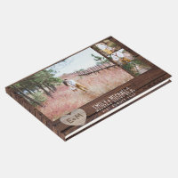 Rustic Woodland Heart PHOTO Wedding Bridal Shower Guest Book