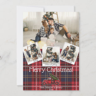 Rustic Woodland Holiday Modern 5 Photo Christmas Card