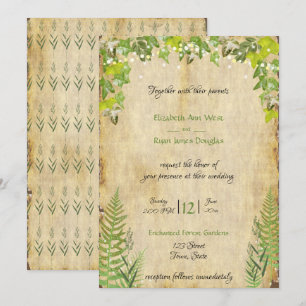Rustic Woodland Ivy,  Lights Wedding Invitation