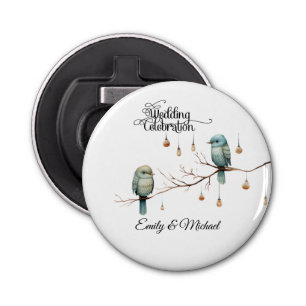 Rustic Woodland Love Birds Romantic Wedding Bottle Opener