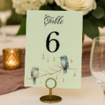 Rustic Woodland Love Birds  Romantic Wedding  Table Number