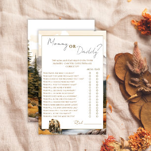 Rustic Woodland Mommy or Daddy Baby Shower Game