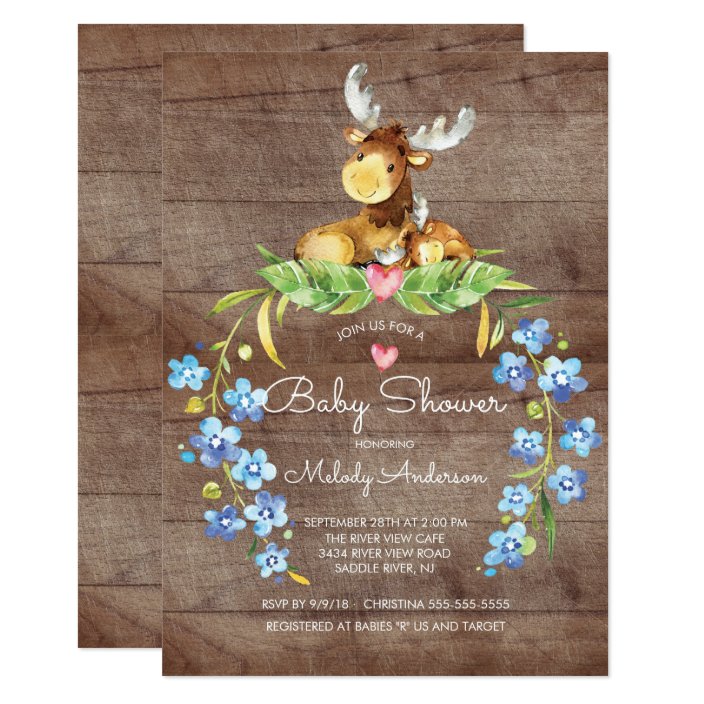 moose baby shower invitations