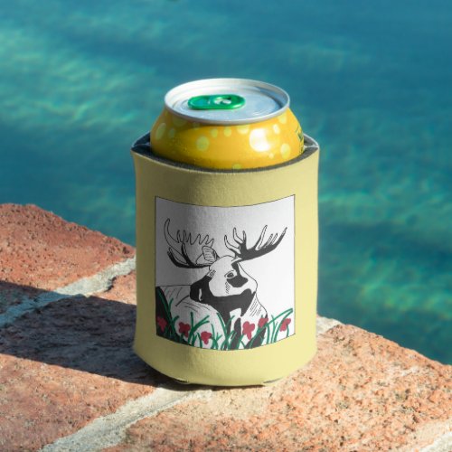 Rustic Woodland Moose Can Cooler