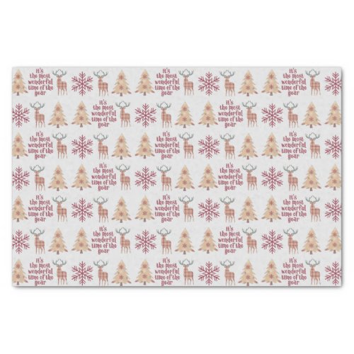 Rustic Woodland Most Wonderful Time Holiday Tissue Paper