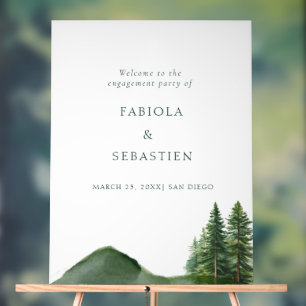 Rustic Woodland Mountain Forest Engagemen Welcome Acrylic Sign