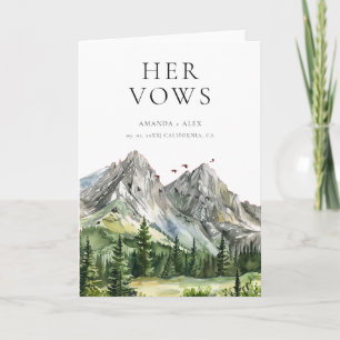 Rustic Woodland Mountain Forest Her Wedding Vows Card