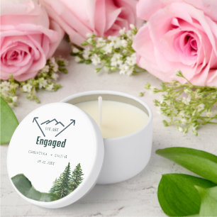 Rustic Woodland Mountain Forest Pine Engaged Mini Candle Favors