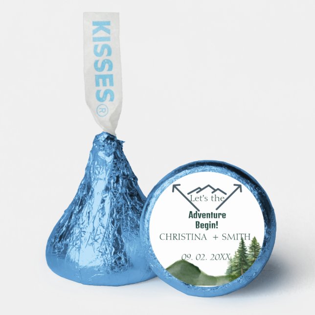 Rustic Woodland Mountain Forest Pine Wedding Hershey®'s Kisses® (Front)