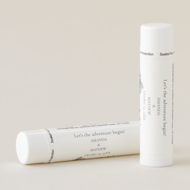 Rustic Woodland Mountain Forest Pine Wedding Lip Balm (Rotated Right)