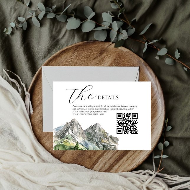 Rustic Woodland Mountain Forest Wedding details RSVP Card (Creator Uploaded)