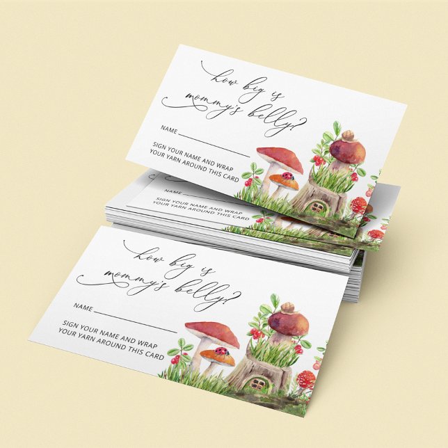 Rustic Woodland Mushroom How Big Mommy's Belly Enclosure Card (Creator Uploaded)