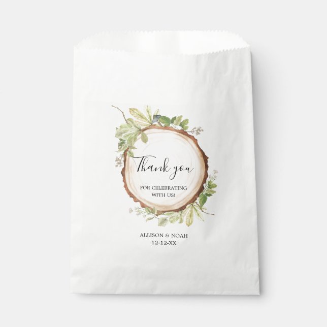Rustic woodland outdoor forest theme favor bag (Front)