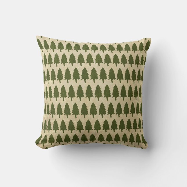 Rustic Woodland Pine Tree Pillows (Front)