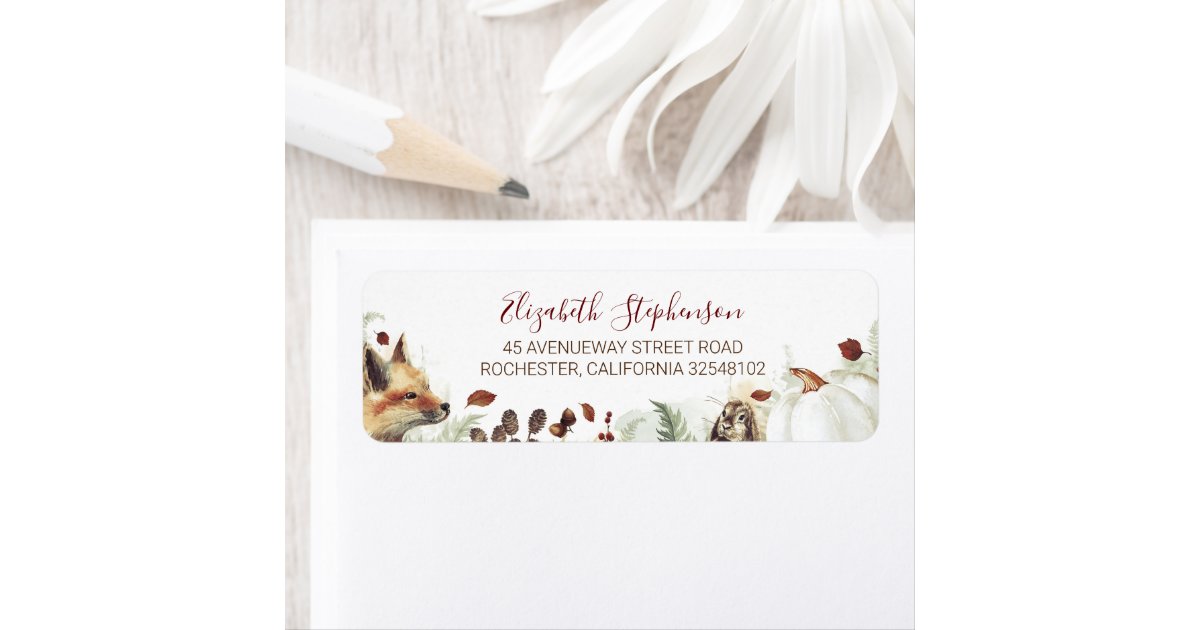 Rustic Woodland Pumpkin Fall Label | Zazzle