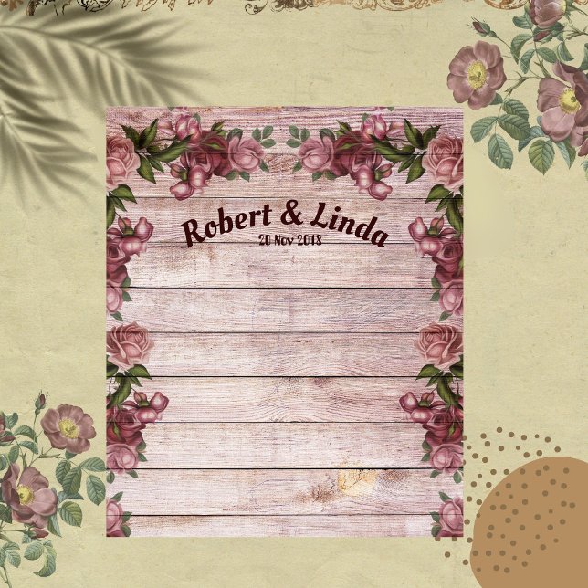Rustic Woodland Roses Country Wedding Backdrop (Rustic Woodland Roses Country Wedding Backdrop)