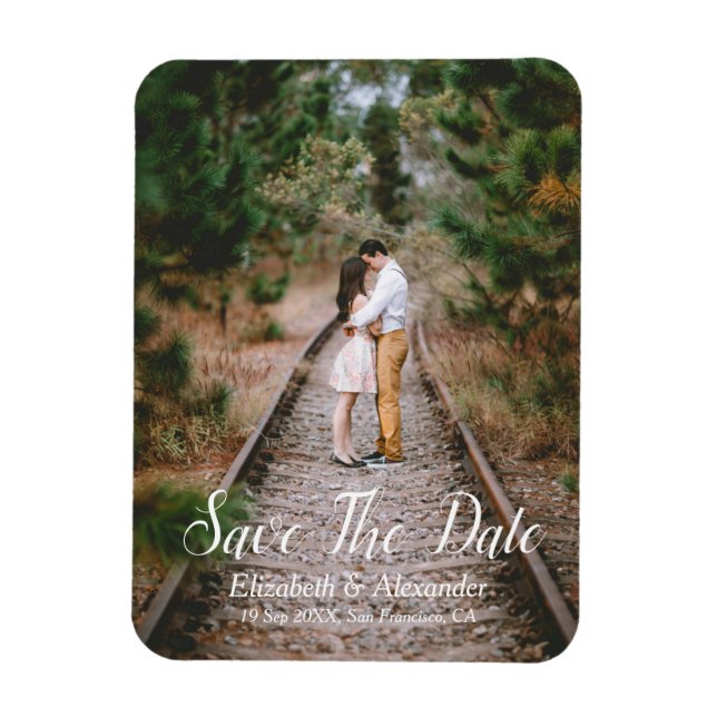 Rustic Woodland Save The Date Magnet (Vertical)