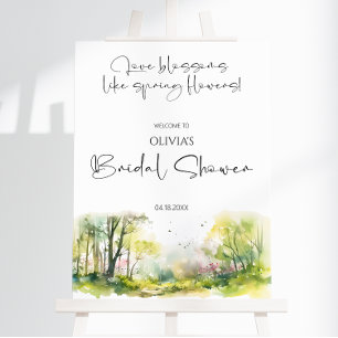 Rustic Woodland Spring Bridal Shower Welcome Foam Board